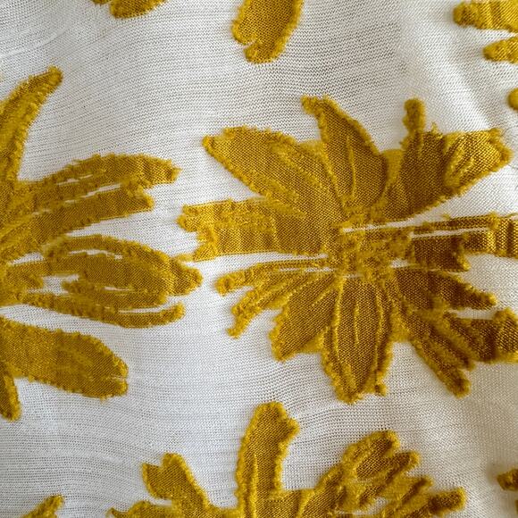 Lavish Floral Burnout Cottagecore Cover Up Bohemian Yellow Swim Beach SMALL - Picture 3 of 11